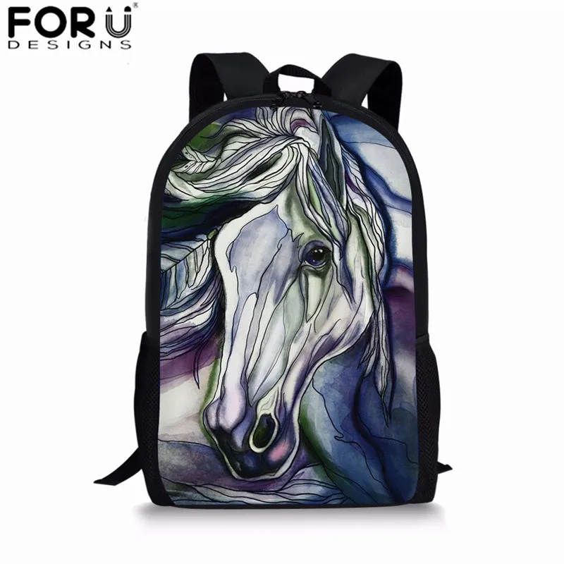 Z3818C FORUDESIGNS/3d рюкзаки с рисунком лошади для Дети Мальчики Школа сумка дети ежедневно сумки для школы 3 шт./компл. Crazy Horse Рюкзак - Цвет: Z3818C