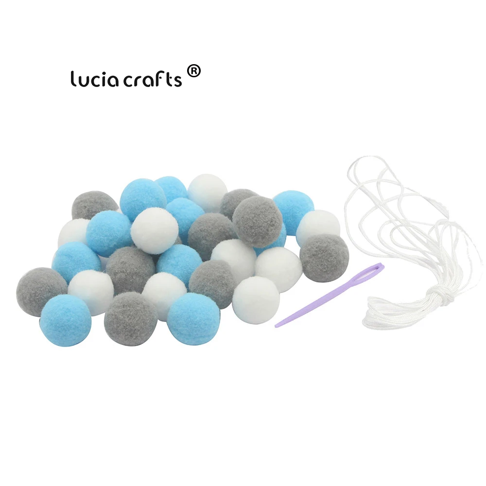 Color 3 Lucia ремесла около 30 шт./лот шерсть фетровые шары скандинавском стиле DIY Детская комната украшения висят на стене Pom Poms реквизит J1006 - Цвет: Color 3