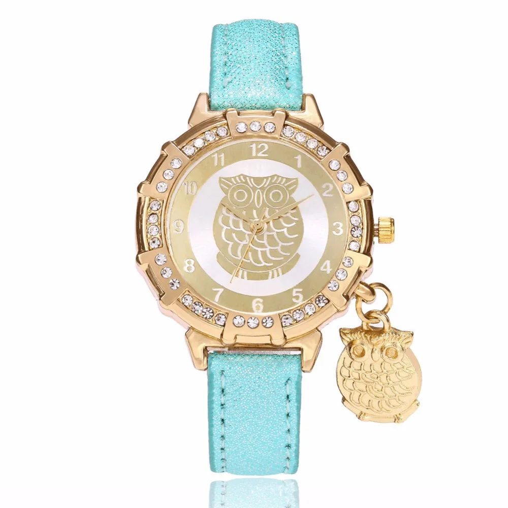 Часы наручные женские кварцевые с подвеской в виде совы|clock black|clock fashionclock pendant |