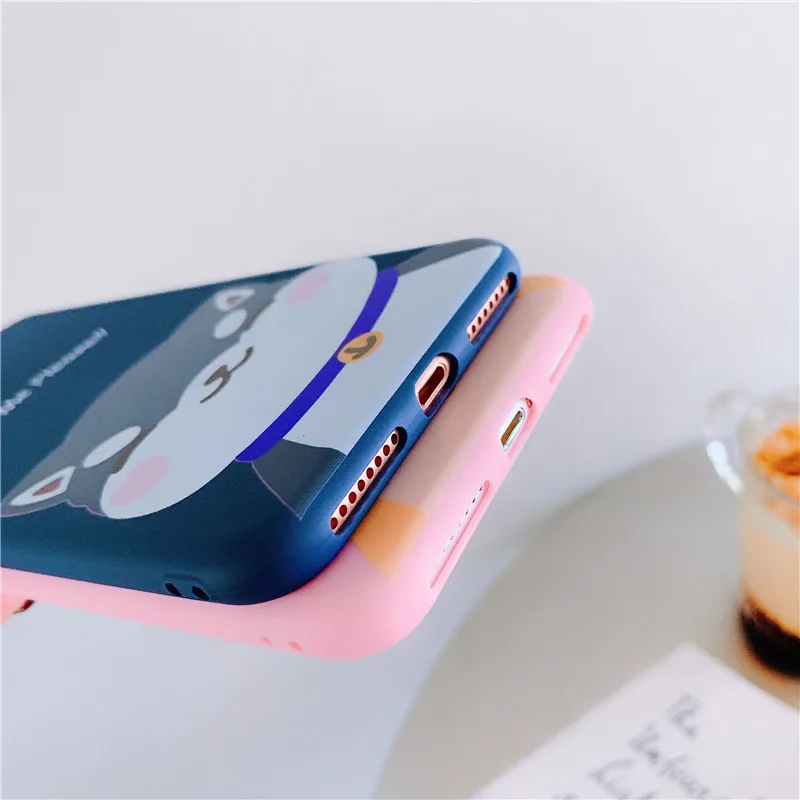 Cute Couples Cat Phone Case For iphone 7 8 6 6S Plus XS Max XR X Cartoon Silicone Kuso Protecive Back Cover |