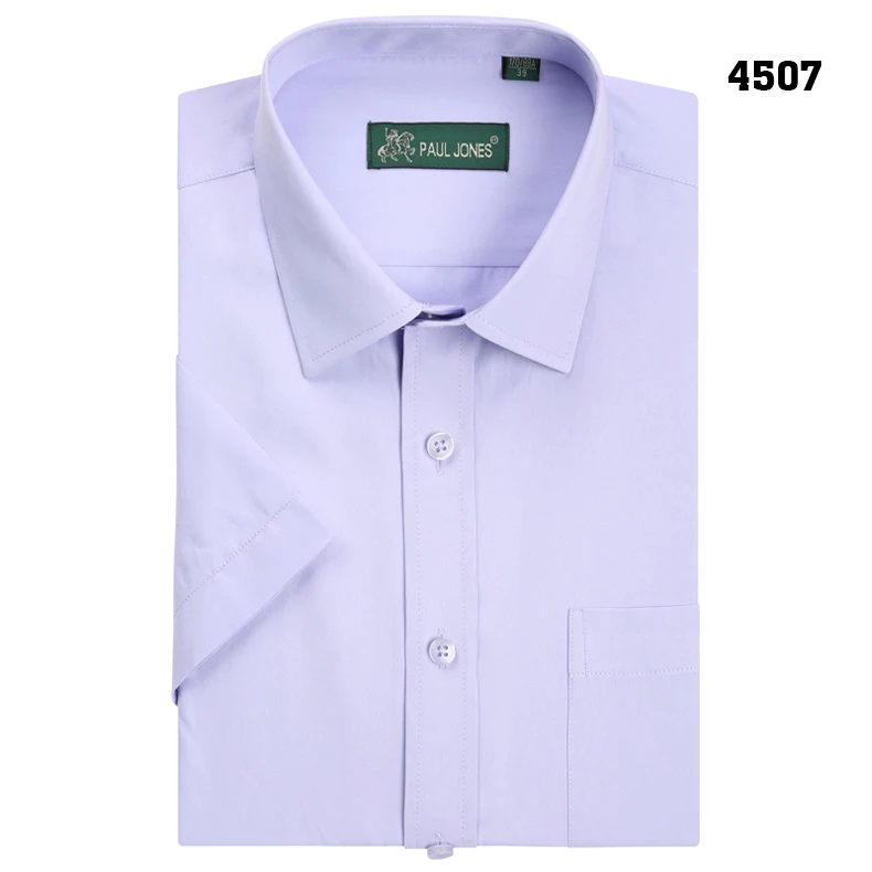 Для мужчин; короткий рукав Solid Dress Shirt Slim-Fit Non-Iron работы Рубашки для мальчиков Формальные Бизнес социальных Рубашки для мальчиков легко средства ухода за мотоциклом и Средства ухода за мотоциклом