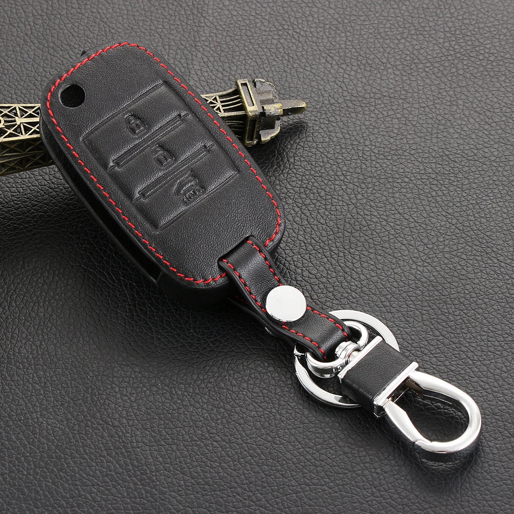Кожаный чехол книжка для автомобильных ключей с цепочкой Kia Sportage QL KX5 RIO 2017 K3 K4 K5 Ceed