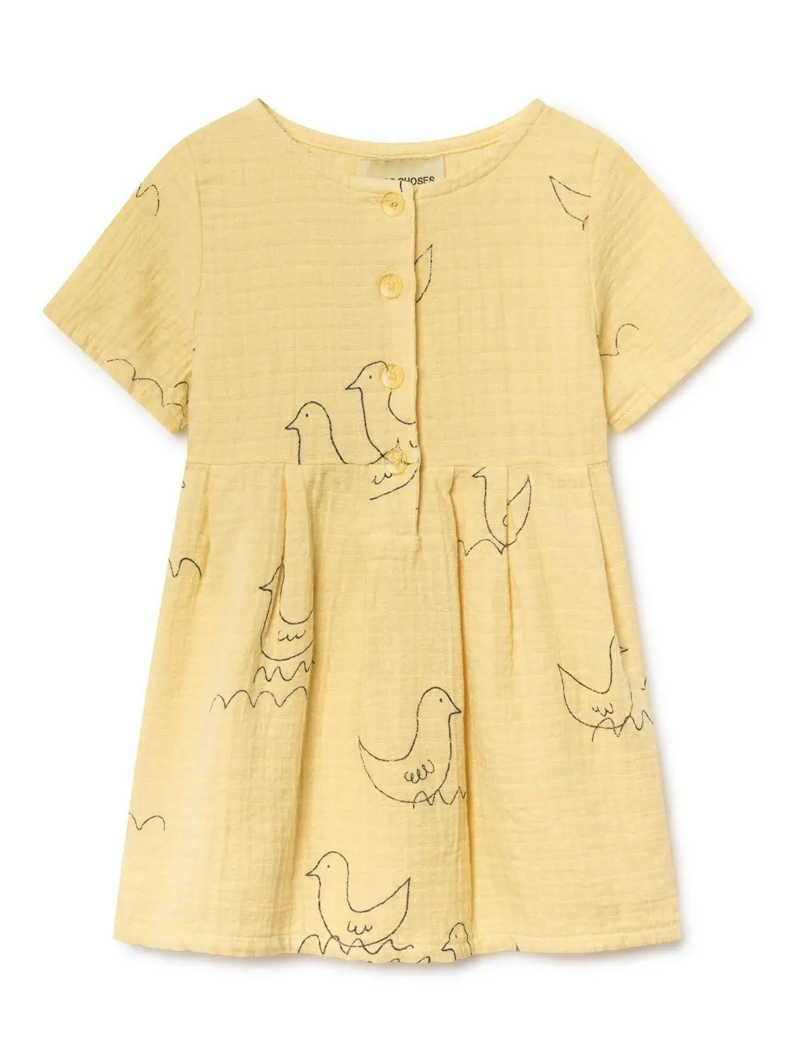 Yellow Birds Платье для девочек; коллекция года; сезон весна-лето; платье с короткими рукавами для маленьких детей; праздничное платье принцессы для девочек; детская одежда; Vestidos - Цвет: Yellow Birds
