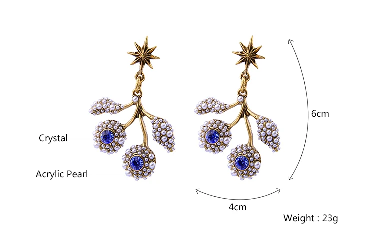 Уникальные брендовые дизайнерские висячие серьги с бусинами листьями цветами