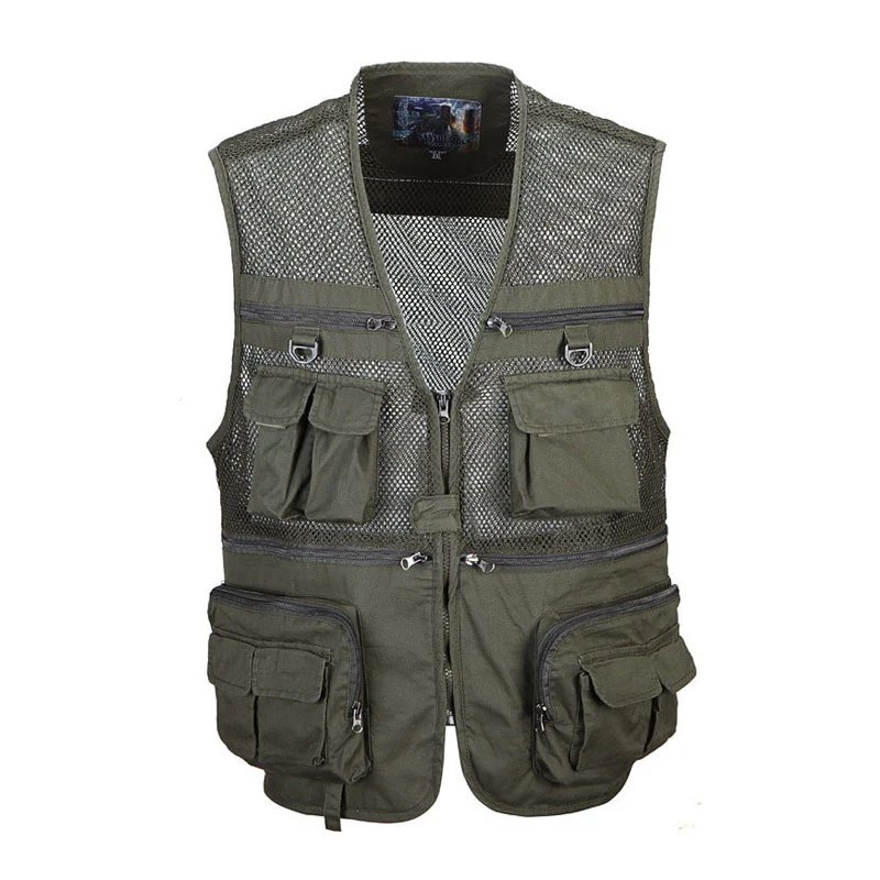 

Мужской жилет, модный мужской сетчатый жилет, оптовая продажа, мужской жилет большого размера с несколькими карманами для фотосъемки, Мужская камуфляжная форма, жилет