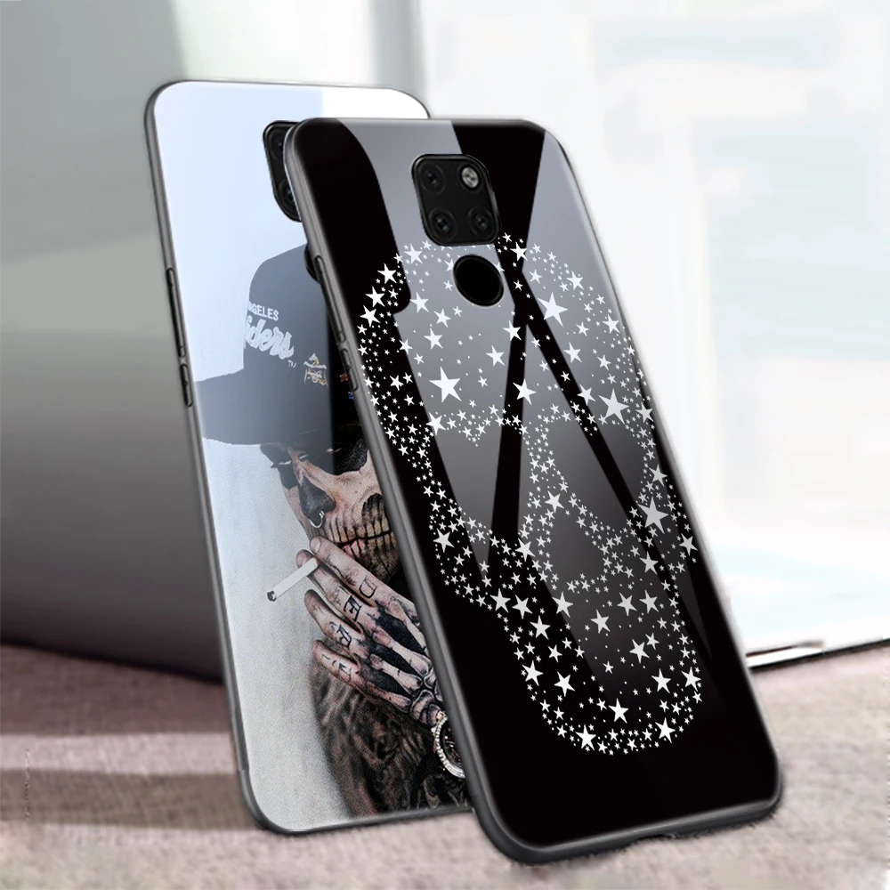Ciciber роскошный чехол с черепом для huawei P30 P20 mate 20 Lite Pro закаленное стекло чехлы