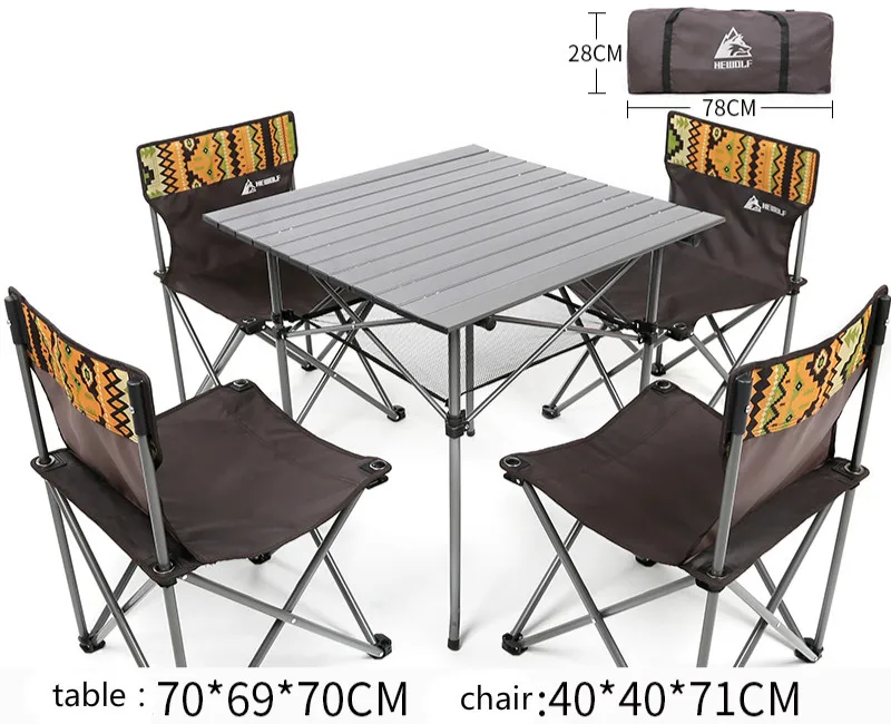 Outdoor Picnic Set Portable Folding Tables and Chairs for Camping Folding Table and Chair Set Foldable Aluminum Table - Цвет: 6