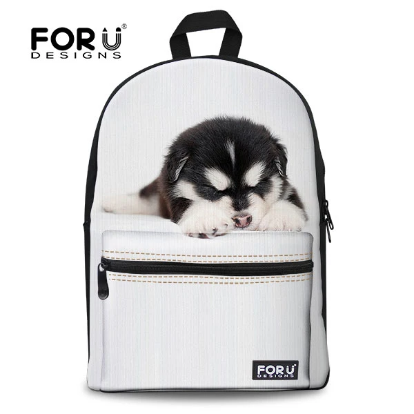 FORUDESIGNS/3D мопс, собака, животные, школьные сумки для девочек-подростков, школьные сумки, брезентовые рюкзаки, большая сумка для книг, Mochila Feminina Bolsas - Цвет: B0015J