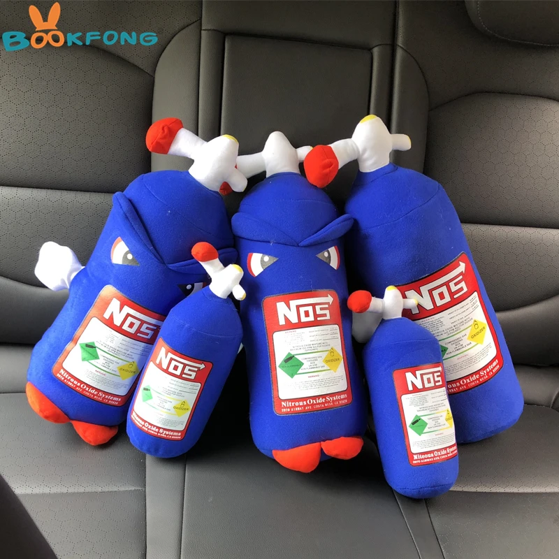 NOS Закись азота подушка в форме бутылки плюшевая игрушка турбо JDM Подарочный декор для подушки подголовник спинка сиденья автомобиля шеи Отдых Декор