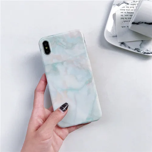 Style 20 Мраморная текстура мягкий IMD силиконовый чехол для телефона для iPhone X XS XR XS Max красочный Ретро узор задняя крышка для iPhone 6 6S 7 8 Plus - Цвет: Style 20