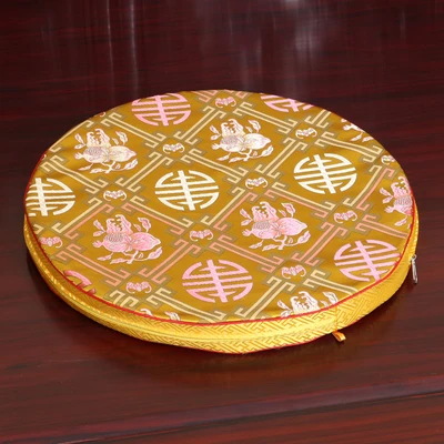 Luxury Floral Thick Seat Cushion Round Sofa Mat High End Chinese Mulberry Silk Chair Cushions Home Decor Seat Pad - Цвет: Многоцветный