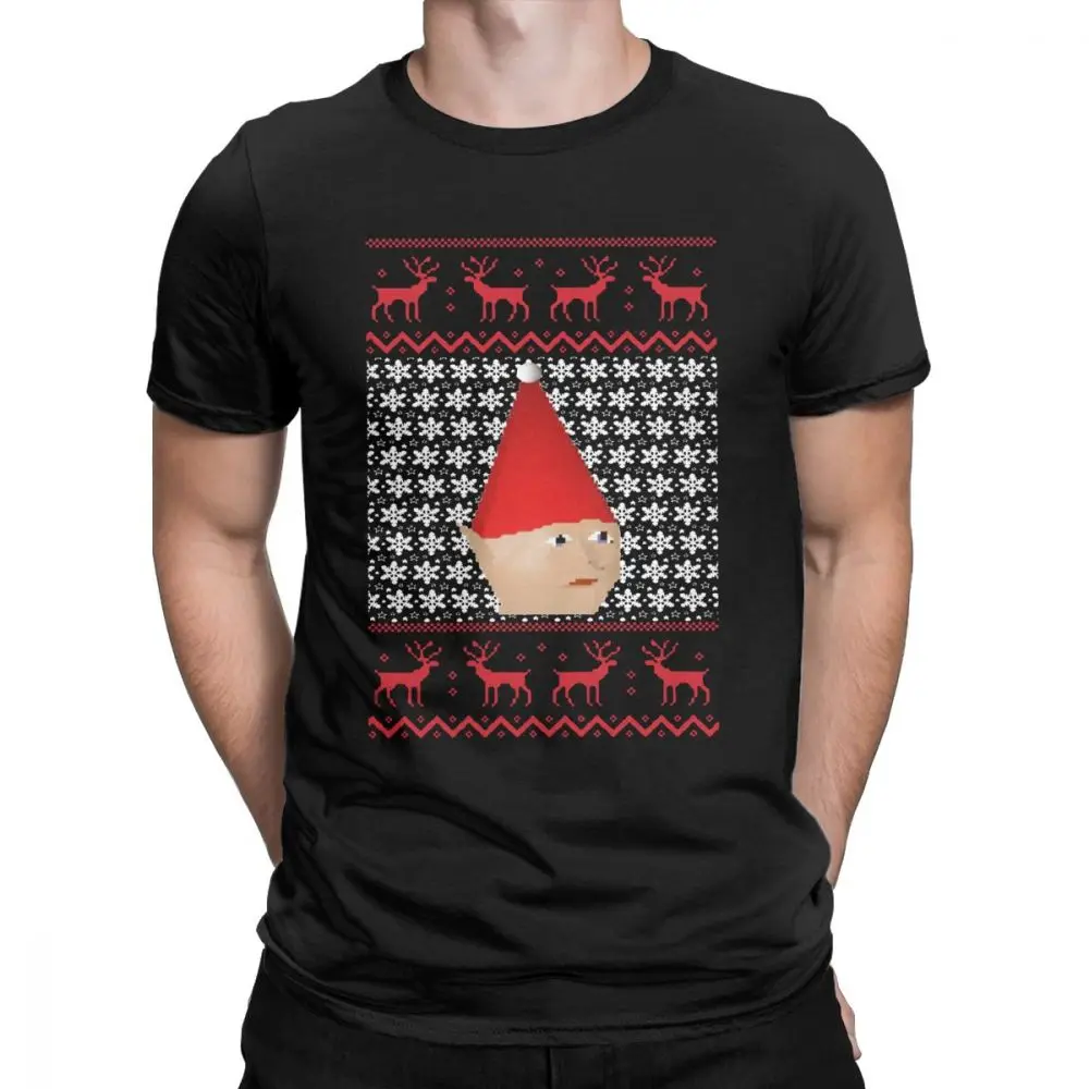 Мужская Рождественская футболка Runescape Gnome, RS Meme, одежда из чистого хлопка, креативная футболка с коротким рукавом размера плюс 4XL 5XL - Цвет: Черный
