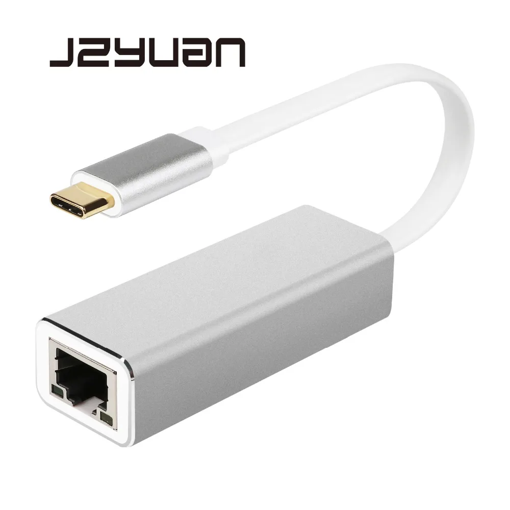 JZYuan Type C USB 3 0 к RJ45 LAN адаптер Gigabit Ethernet 10/100/1000 Мбит/с Сетевой для MacBook ChromeBook|Сетевые