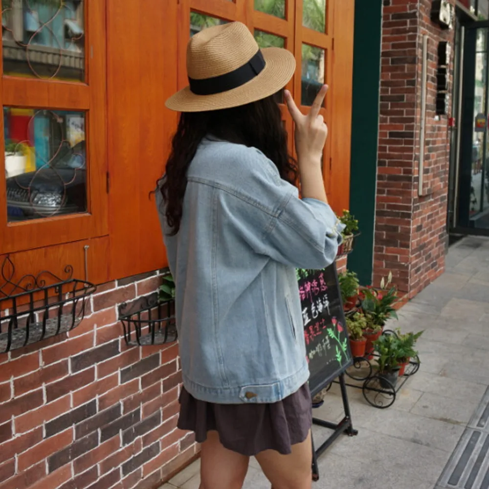 BF Wind Denim Jacket Women 2017 Oversize Jeans Coats and Jackets Loose Vintage Jean Overcoat Outerwear For Woman | Женская одежда