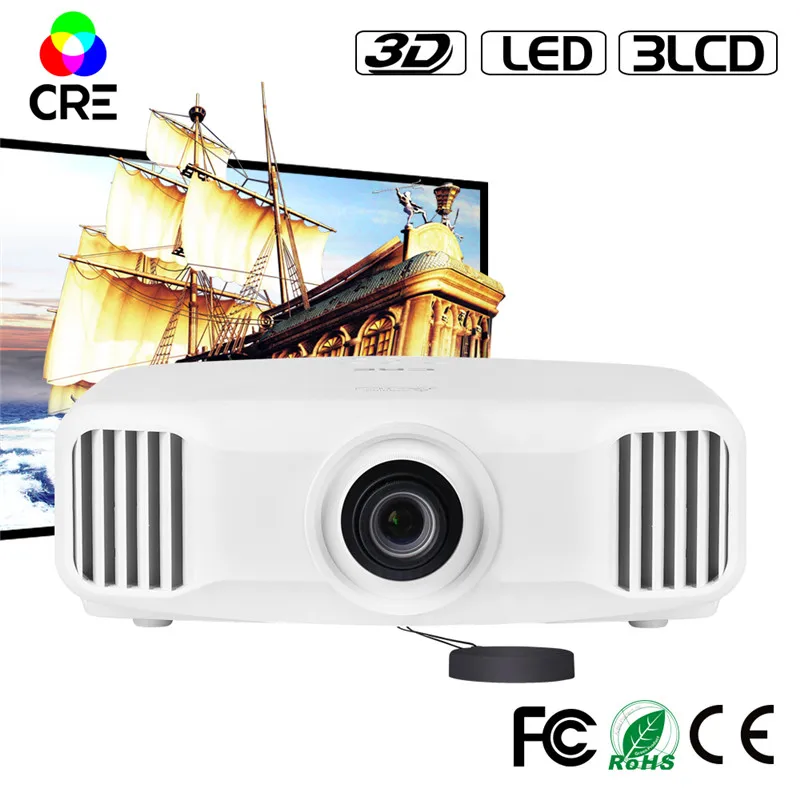 3led + 3lcd 4k Smart (3 ГБ 16 Гб) Android WIFI FULL HD 1080P Портативный светодиодный мини проектор 1920x1080