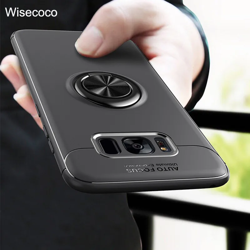 Чехлы для телефонов Samsung Galaxy s8 s9 s10 plus магнитный автомобильный держатель с кольцом
