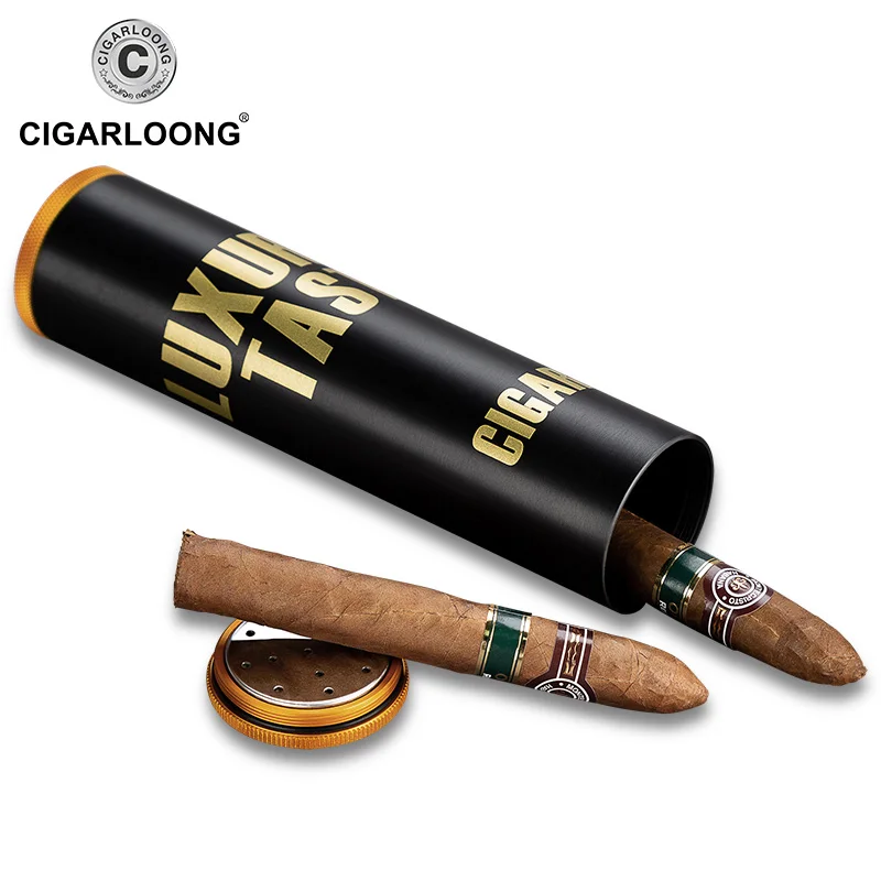 

New Product Cigar Moisturizing Tube Travel Metal Sealed Over Cigar Jars with Hygrometer Humidifier Humidor Portable Tube CL-030