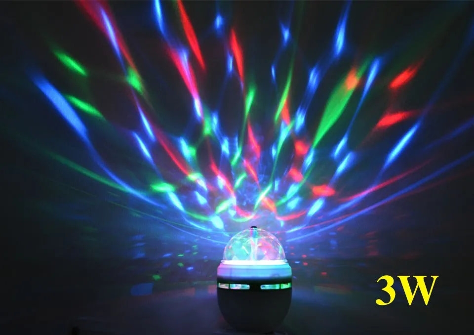 E27 3 Вт красочный Авто вращающийся RGB светодиодный светильник вечерние лампы диско для украшения дома светильник ing лампы