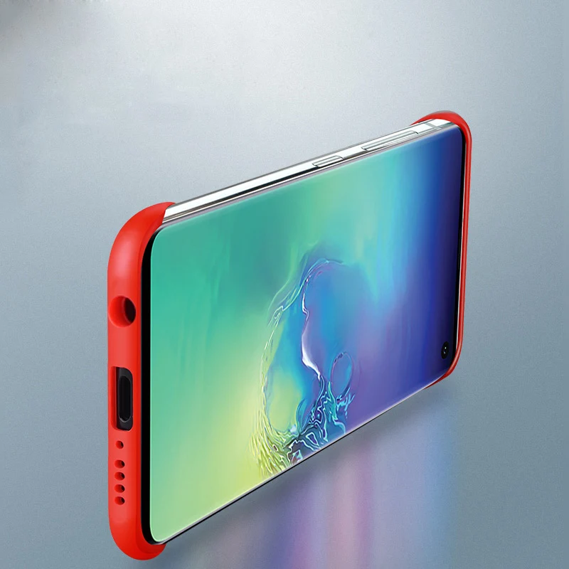 Lovebay Phone Case For Samsung S10 Plus Luxury Frameless Ring Design Scrub Hard PC Ultra Thin Cover Back Shell |