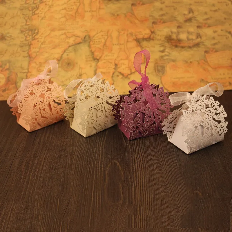 100 шт./компл. романтическая Подарочная коробка с бабочкой для украшения свадьбы DIY