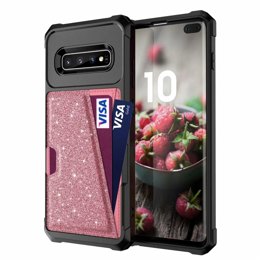 Чехол для samsung Galaxy S10 S10E S9 Plus Note 9 с блестящими стразами и магнитной подставкой для автомобиля, чехол-бумажник для карт, чехол для samsung S 10 9 Plus