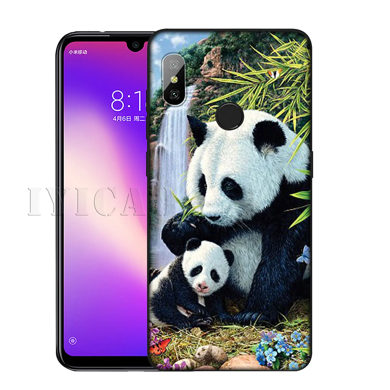 IYICAO cute panda Novelty Soft Silicone Phone Case for Xiaomi Redmi K30 K20 8A 7A 6A 5A S2 GO Note 8 8T 7 5 6 Pro Cover |