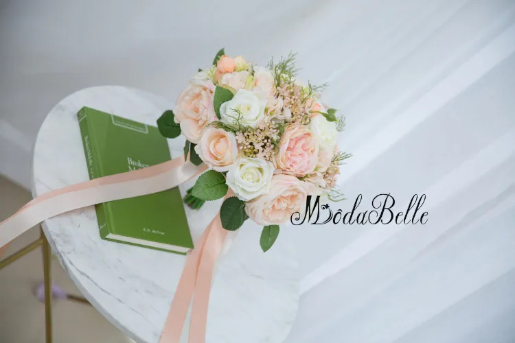 Modabelle шампанское роза искусственный букет невесты белый цветок свадебные букеты