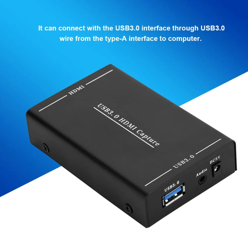HDMI к USB 3,0 захвата видео коробка нажатием одной кнопки Запись коробка Регистраторы адаптер для window7 8 10 для компьютера