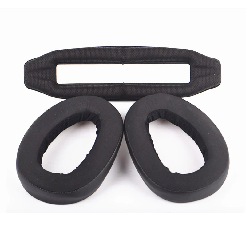 headband and pads ABDO Replacement Earpads Ear pads Foam Cushions Cover for Sennheiser GSP 600 500 550 300 301 302 303 350 Gaming Headphones - Цвет: headband and pads