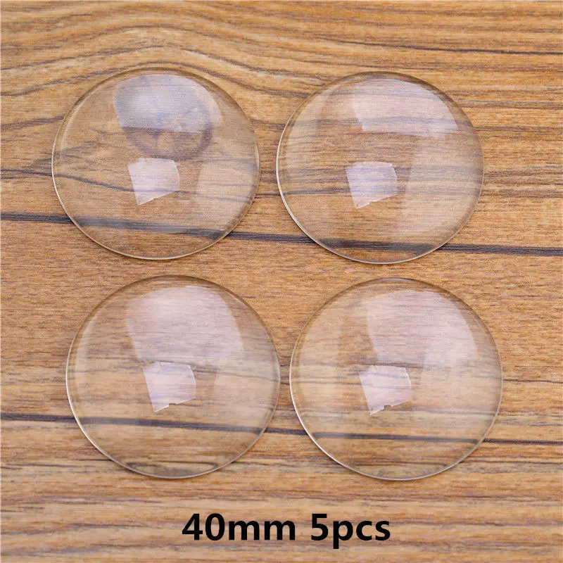 40mm 5pcs Лидер продаж 8/10/12/14/16/18/20/25/30/35/42mm круглый плоский прозрачный ясный Стекло Кабошон-Камея ювелирные изделия для кулон ожерелье "сделай сам" для изготовления ювелирных изделий - Цвет: 40mm 5pcs