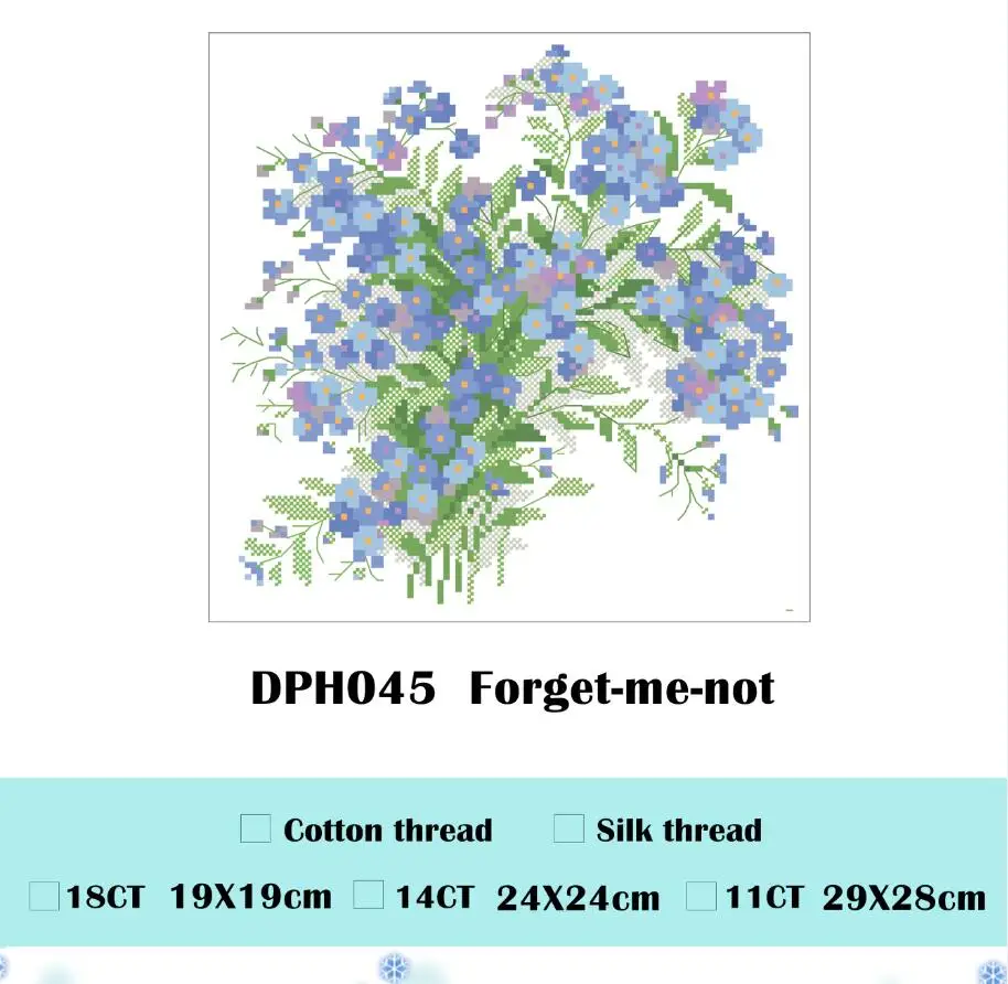 Light yellow canvas Forget-me-Not Вышивка крестом посылка цветы 18ct 14ct 11ct Ткань хлопковая нить вышивка DIY рукоделие ручной работы - Цвет: Light yellow canvas