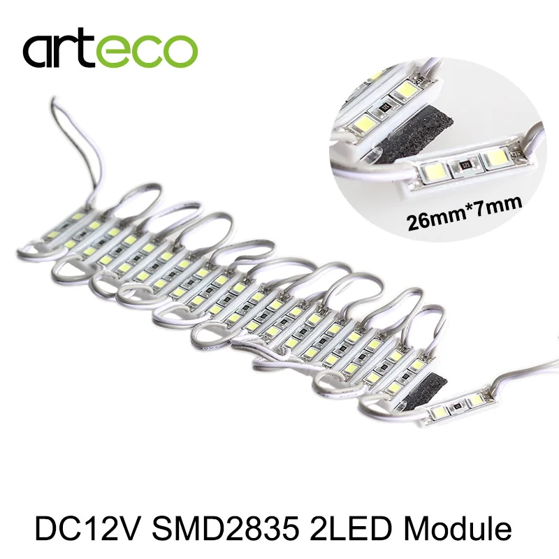 100pcs Small size LED Advertising module lighting Mini 2LED SMD 2835 Modules IP65 Waterproof DC12V backlight sign | Лампы и освещение