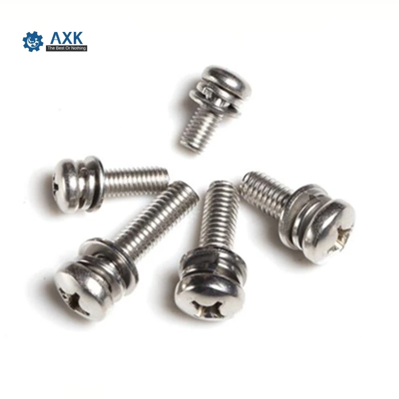 

Combination Screw Oscrews 6/8/10/12......20mm 50pcs Stainless Steel M3 Stainlness Found Three A Axk Metalworking 0.150kg