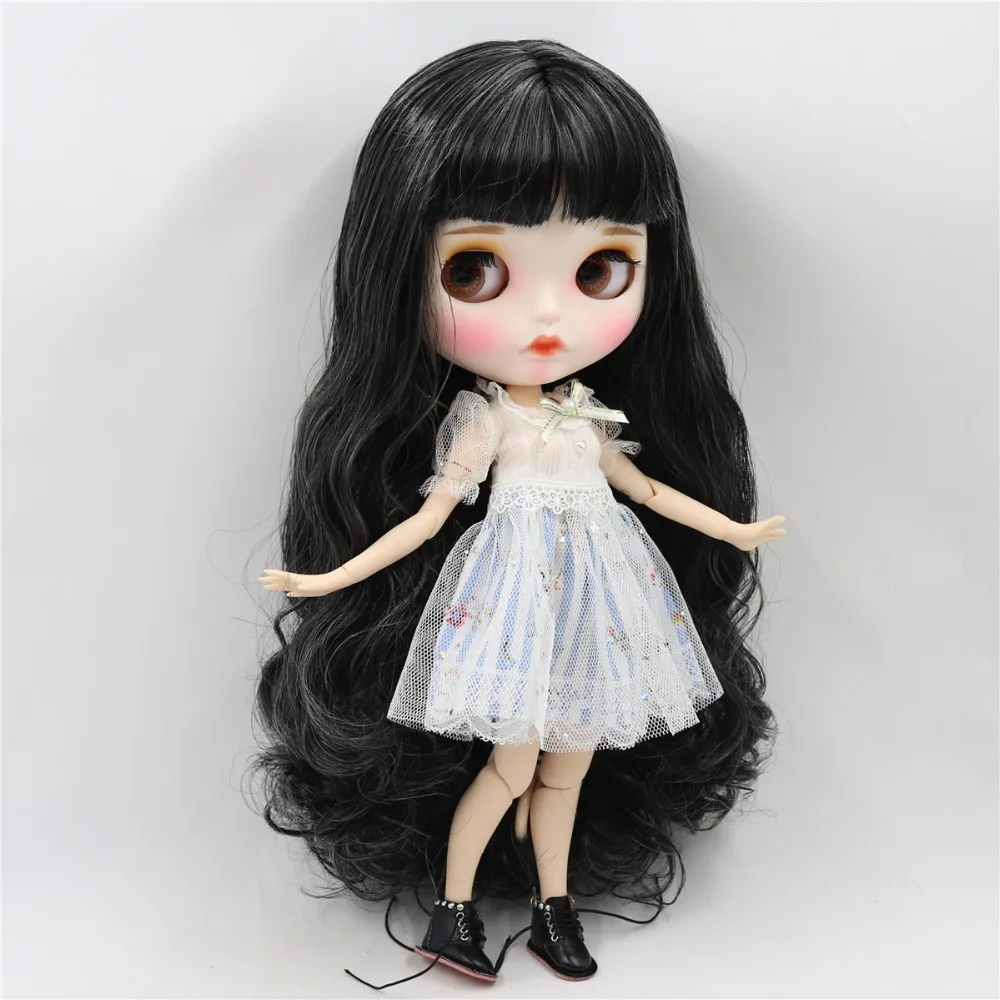 Ледяная 1/6 bjd фабрика blyth кукла с гибкими суставами бледный блонд смешанный белый волос BL136/340 30 см, супер черная кожа или загара кожи