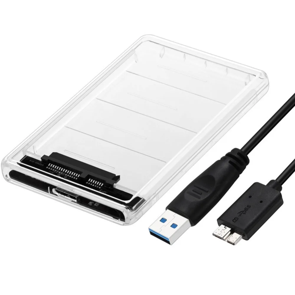 USB 3,0 прозрачный 2,5 дюймов SATA3 5gbps жесткий диск HDD Caddy чехол для внешнего жесткого диска HDD/SSD 128*79*13 мм жесткий диск чехол
