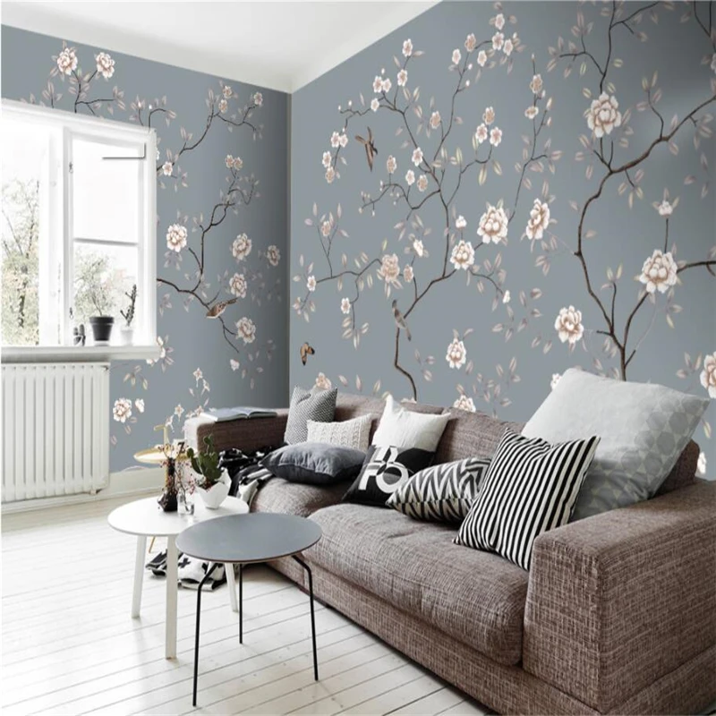 beibehang Wallpaper murals custom living room bedroom hand-painted birds European pattern mural home decoration painting | Обустройство