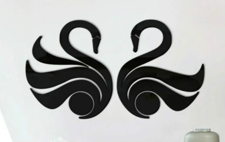 3D акриловое зеркало Лебедь наклейка на стену для гостиной спальни телевизора