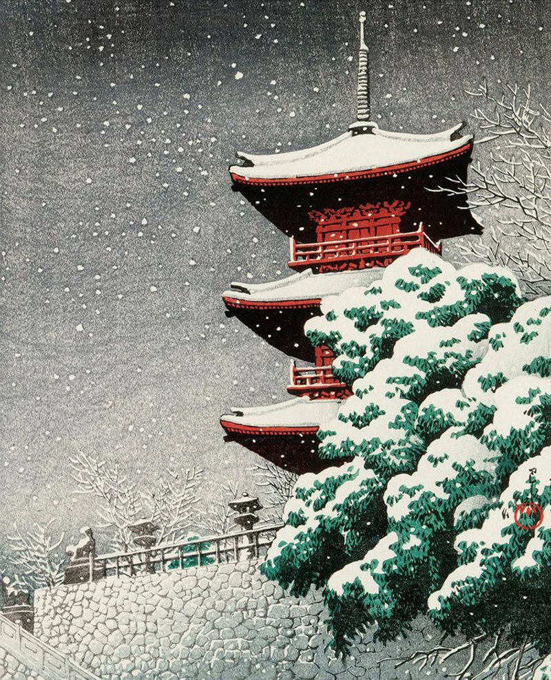 Художественная открытка снежные принты бутик коллекция литературная эстетика небольшой свежий японский Пейзаж Открытка креативный подарок на день рождения