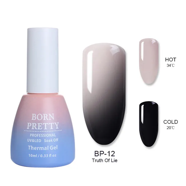 BORN PRETTY, 10 мл, Термальный гель для ногтей, 3 цвета, меняющий температуру, маникюр, дизайн ногтей, замочить от УФ Гель-лак для ногтей - Цвет: BP-12