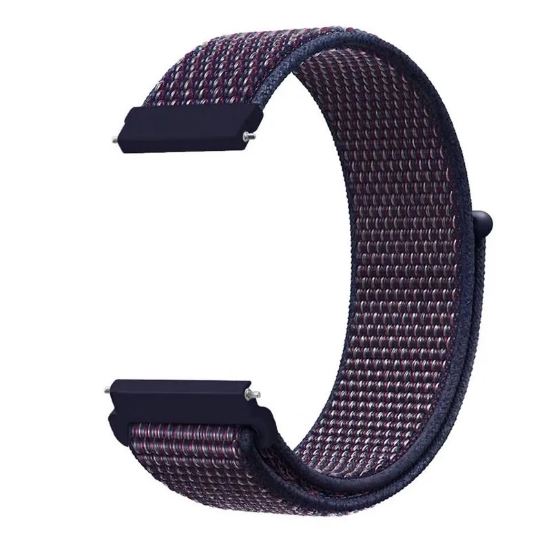 Midnight Blue 1 22 мм 20 мм нейлоновый ремешок для Xiaomi Huami Amazfit Bip pace, ремешок на запястье, нейлоновый ремешок на липучке, Смарт-часы, браслет, аксессуары - Цвет: Midnight Blue 1
