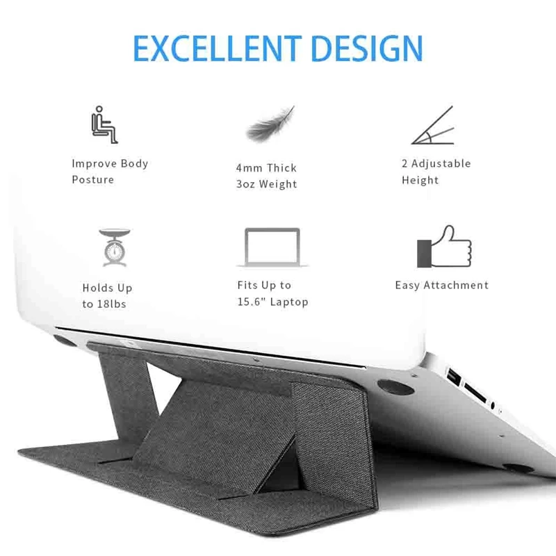 Adjustable Invisible Portable Laptop Computer Stand Lightweight Fit for Laptops up to 15.6'' Tablets MacBook Apple Haiwei |