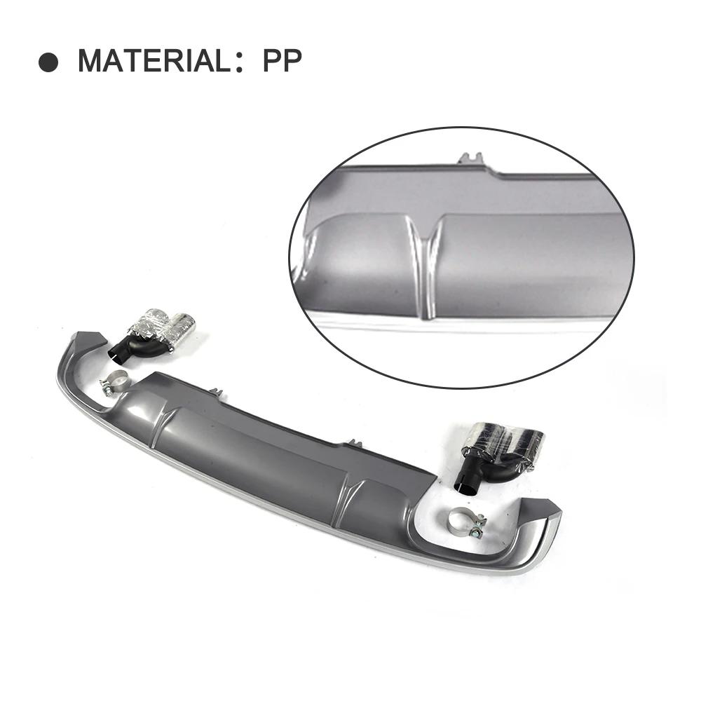 Губа диффузора заднего бампера из полипропилена с глушителем выхлопной трубы