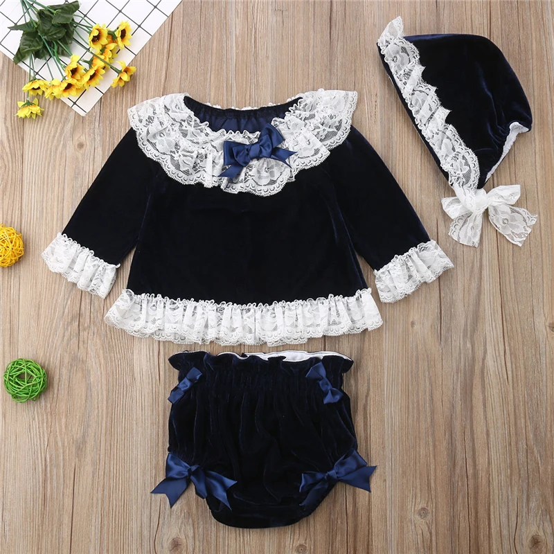 3 шт. детский Бархатный комплект одежды для девочек с длинным рукавом | Мать и