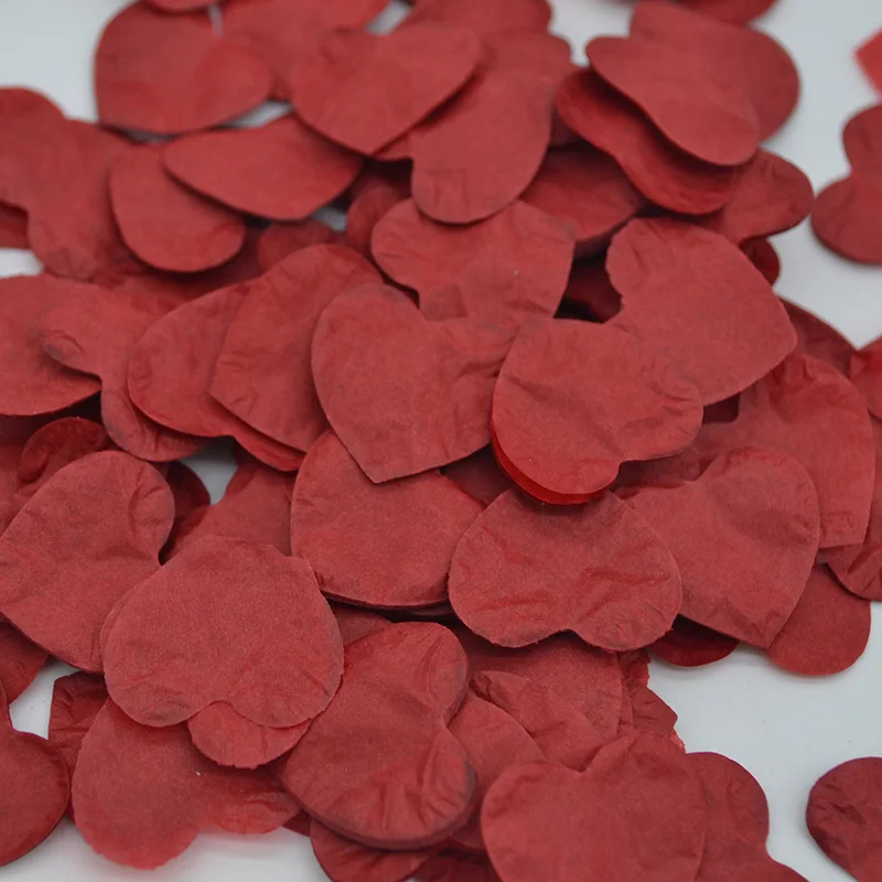HC07red 1000pcs/Pack Multicolor Heart Shape Pink Blue Peach Paper Confetti Party Wedding Table Decoration Birthday Party Decorative 10g - Цвет: HC07red