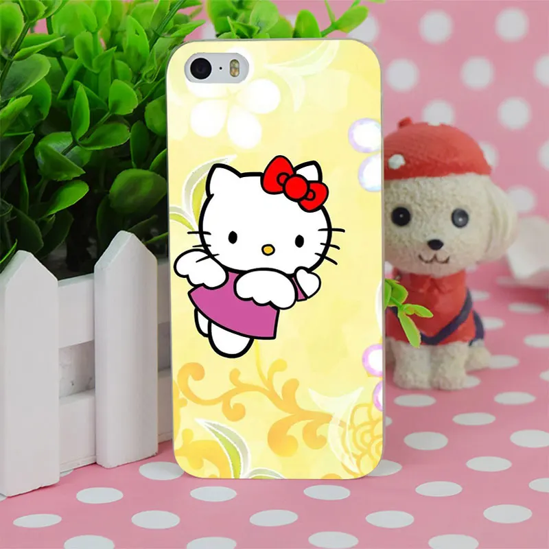 B1671 Hello Kitty Прозрачный Жесткий Тонкий Case Cover For Apple iPhone 4 4S 5 5S SE 5C 6 S Плюс s |