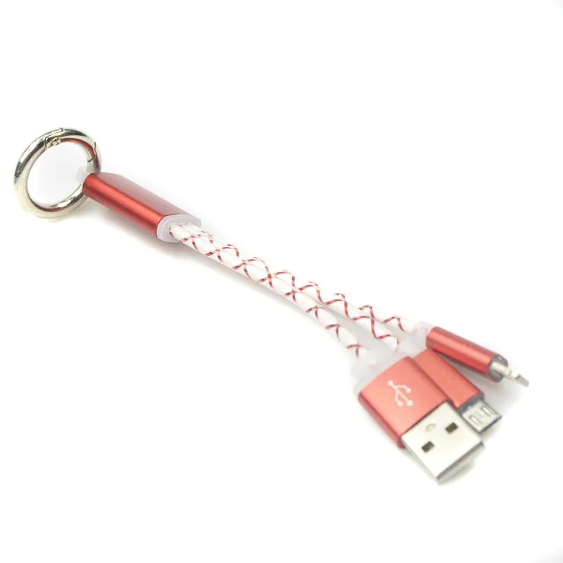 Брелок 2 в 1 Micro USB кабель для зарядки передачи данных для iPhone 5 5S 6 6S 6plus 7 7plus и для samsung Android phone