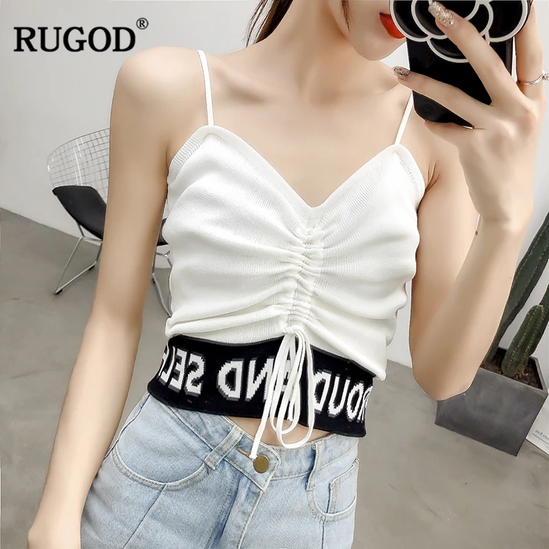 RUGOD 2019 новые летние женские массивные буквы трикотажные короткие сексуальные camis
