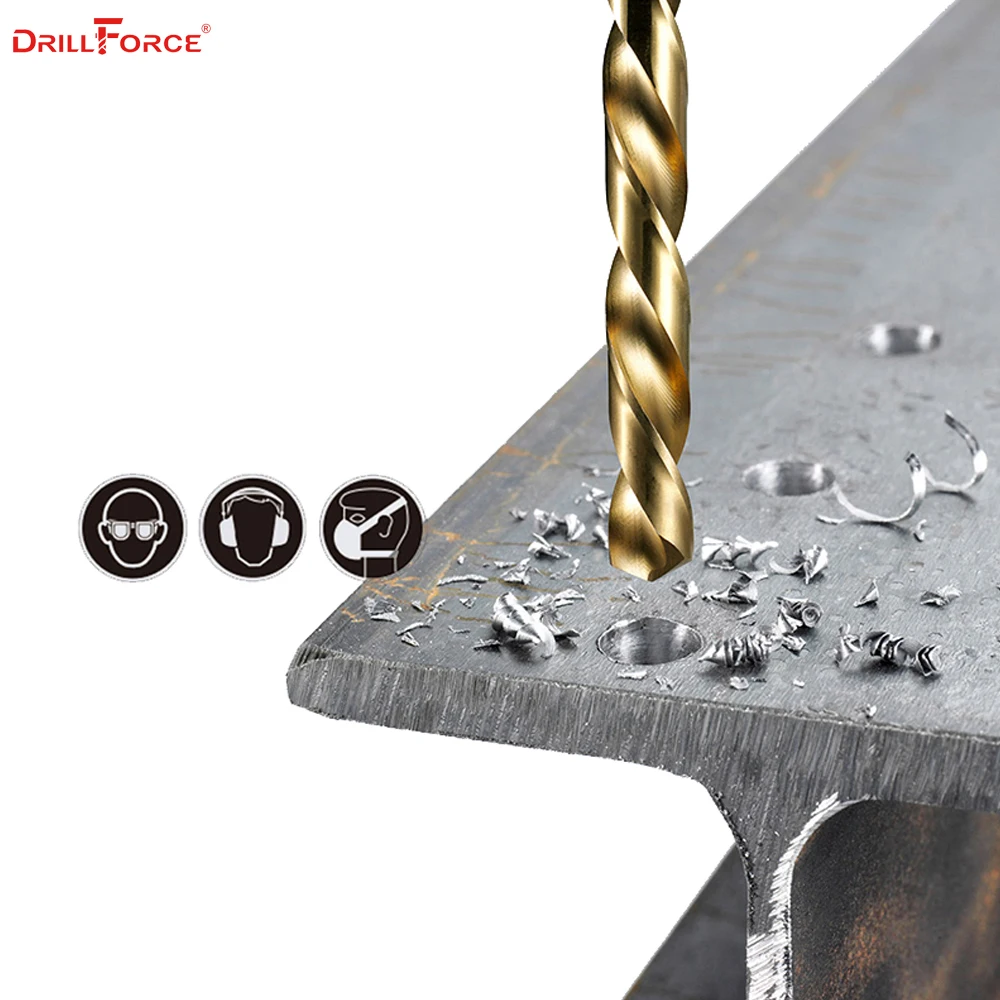Сверла с титановым покрытием DRILLFORCE 25 шт. набор сверл для металла и