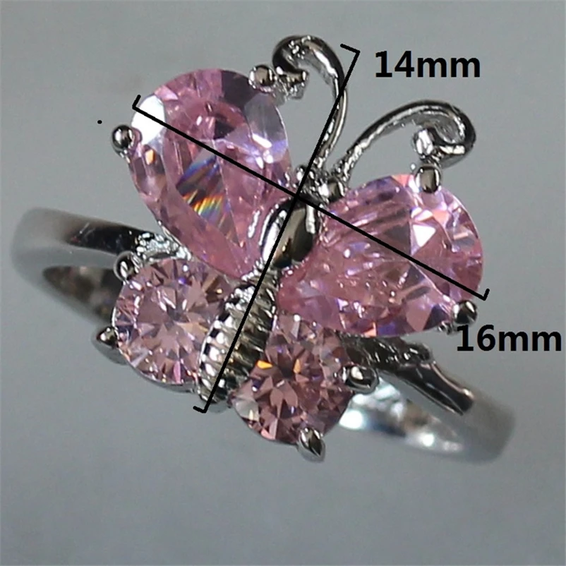 SHUNXUNZE Pink Cubic Zirconia Wedding jewelry sets for Noble Generous women luxury (ring/earring/pendant) Rhodium Plated R519set | Украшения