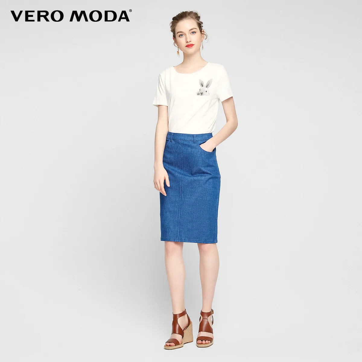 Vero Moda футболка с короткими рукавами и круглым вырезом с рисунком кролика | 317301510